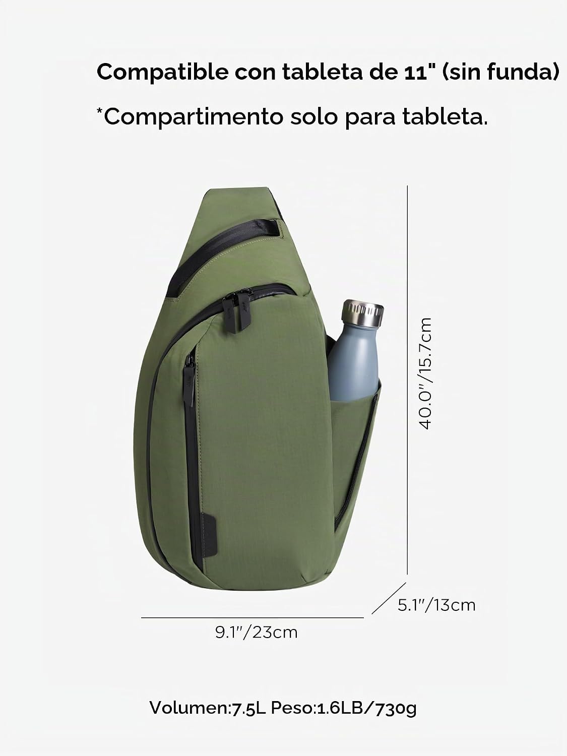 ALPAKA Metro Crossbody Hombro Derecho 7.5L - Bolso cruzado para hombre, mochila bandolera - Se adapta a tablet de 11 pulgadas - Un solo hombro