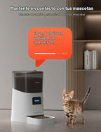 WOPET Comedero automático para gatos de 6 litros, alimentador automático WiFi para perros con control de aplicación para alimentación remota, dispensador de comida para gatos con sensor de alimentos