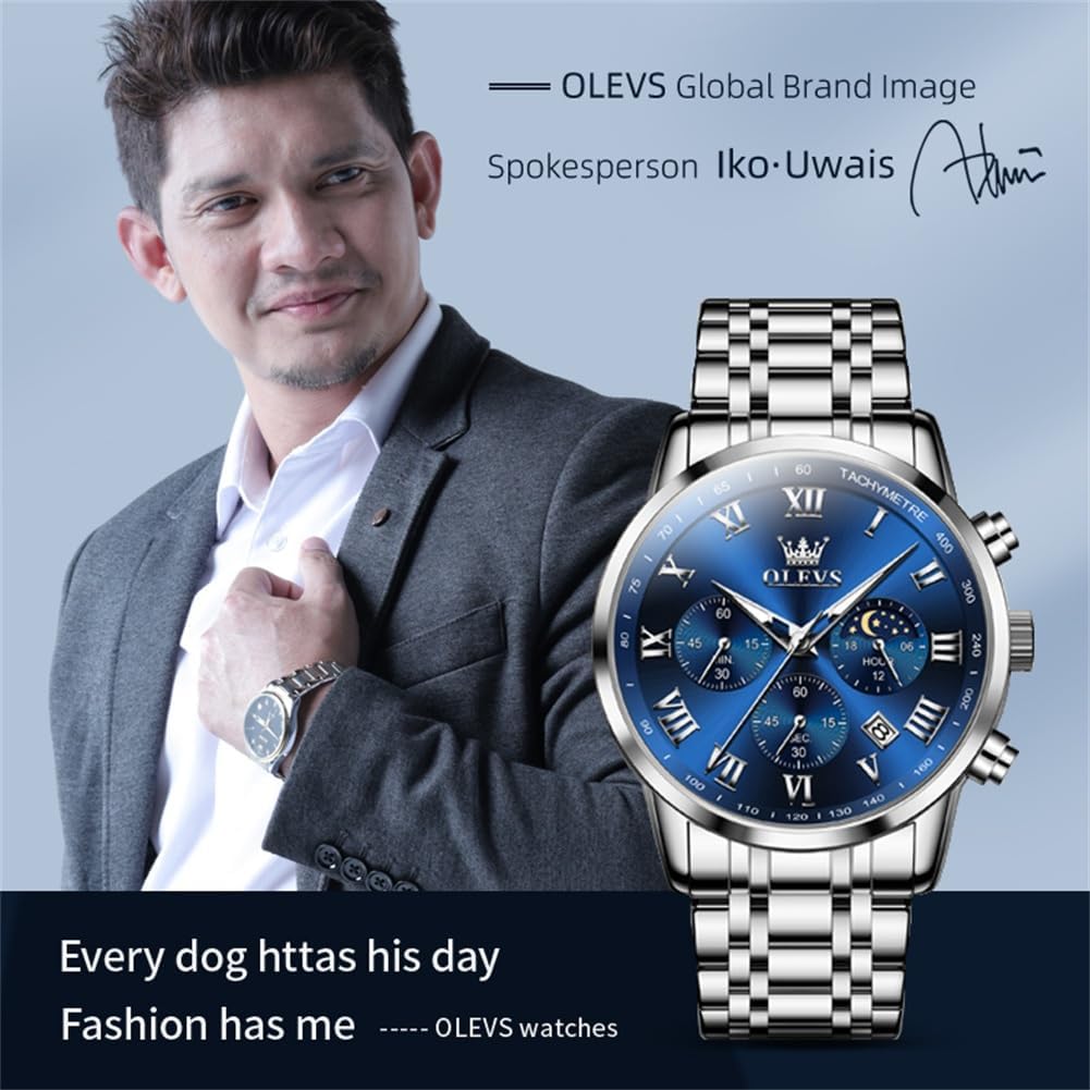 OLEVS Reloj multifunción para hombre, cronógrafo luminoso impermeable con