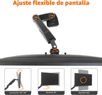 Amazon Basics Soporte de escritorio con brazo de monitor único con resorte de gas, tensión ajustable, se adapta a monitores de 15 a 27 pulgadas, soporta 4.4-15.4 libras, VESA 75x75/100x100, negro