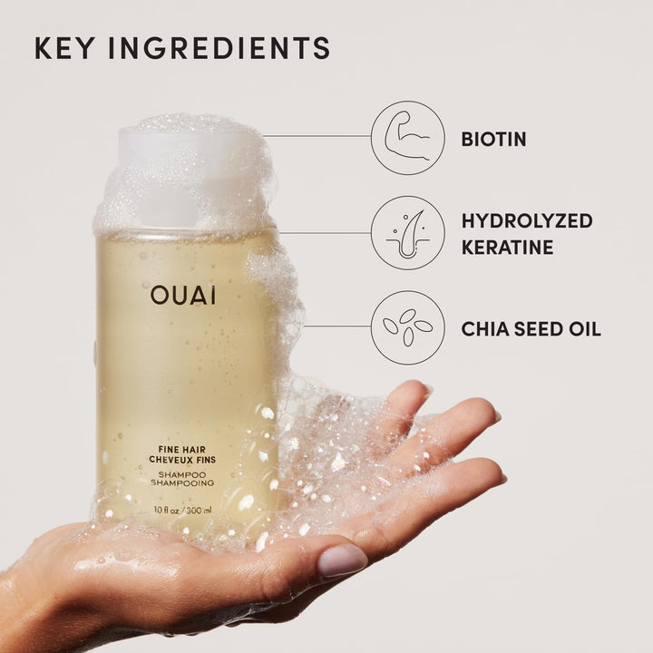 OUAI Champú para Cabello Fino - Champú Voluminizador para Mechas Fi...