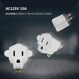 3 Prong to 2 Prong Polarized Grounding Adapter, Wall Outlet Converter 3-Prong Adapter Fireproof Material 392℉ Resistant Heavy Duty for Household, Christmas Light, Indoor Use Only, 10 Pack
