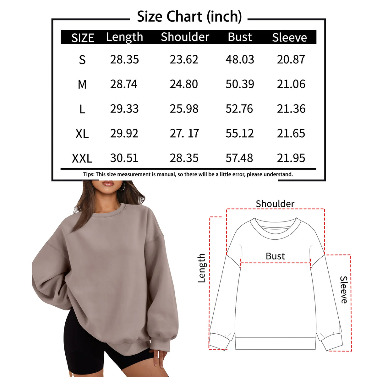 Oversized Sweatshirts for Women Crewneck Y2K Hoodies Sweaters Casual Tops Comfy Fall Fashion Pullover Outfits Winter Clothes