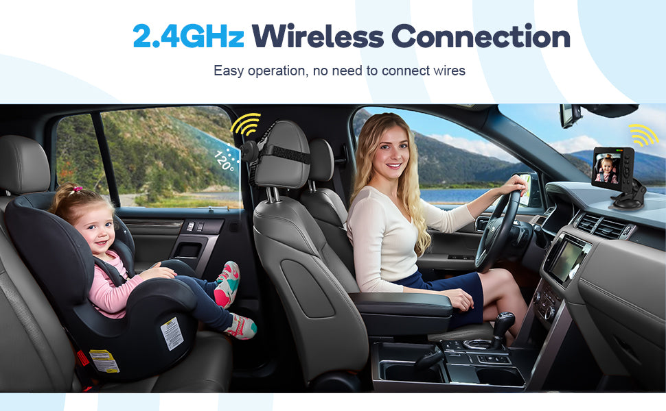 Cámara inalámbrica de coche para bebé monitor de bebé HD