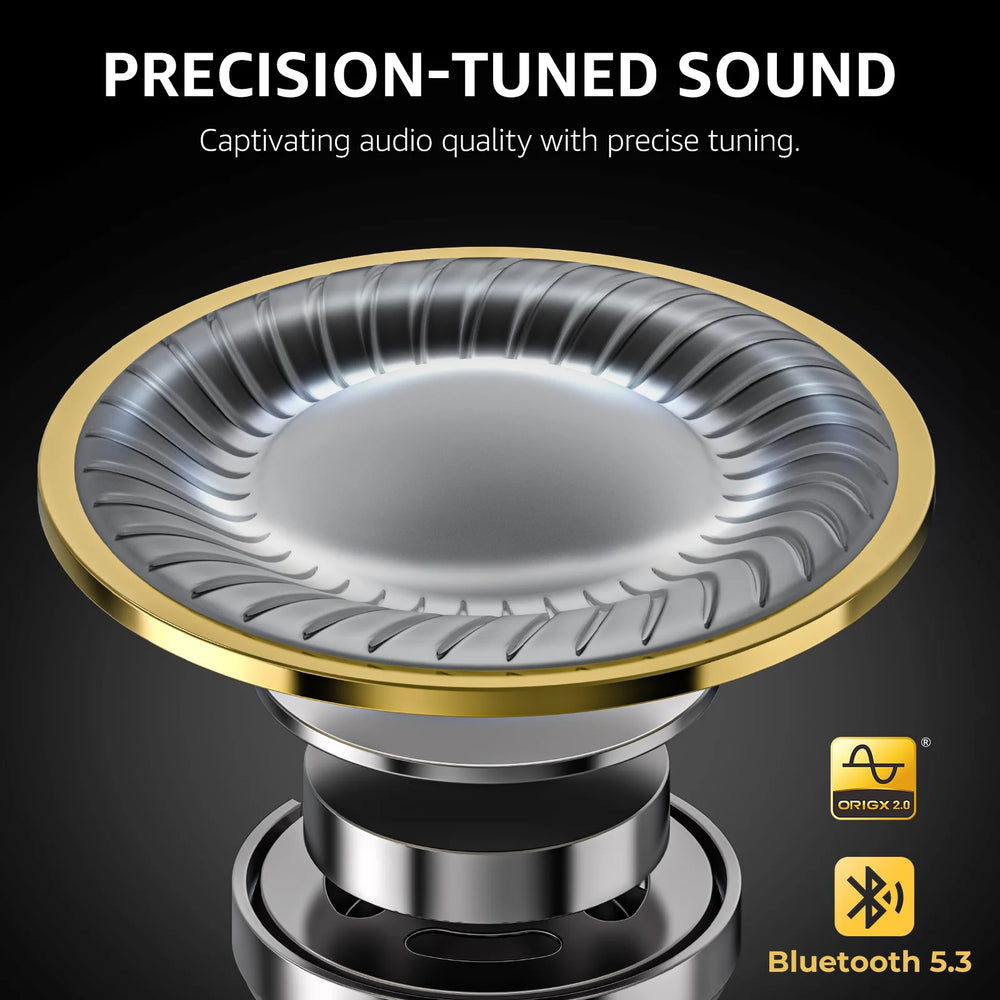 T10 Wireless Earbuds, Bluetooth Ear Buds, Stereo Bass in Ear Headphones, 55H Play, Active Noise Cancelling Mic, Wireless Charging Case, App 32EQ, IPX8 Waterproof, Black