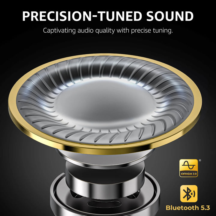 T10 Wireless Earbuds, Bluetooth Ear Buds, Stereo Bass in Ear Headphones, 55H Play, Active Noise Cancelling Mic, Wireless Charging Case, App 32EQ, IPX8 Waterproof, Black