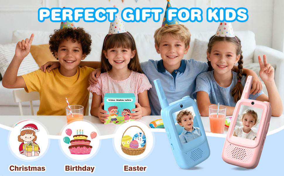 Walkie Talkies de video para niños paquete de 2 Walkies