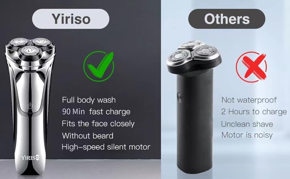 YIRISO Maquinilla de afeitar eléctrica para hombres