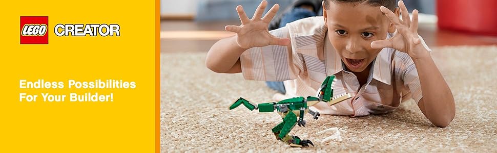 LEGO Creator 3 en 1 Mighty Dinosaur Toy se transforma de