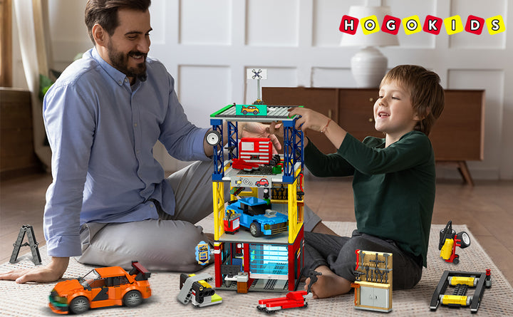HOGOKIDS Juego de construcción de garaje de coche de