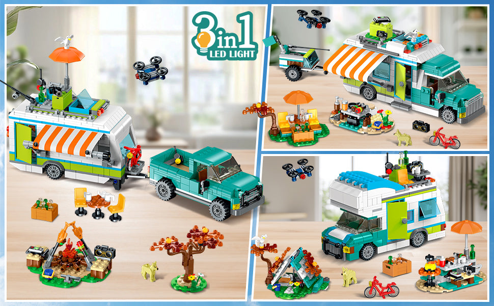 HOGOKIDS City Camper Van - Juego de construcción con luz