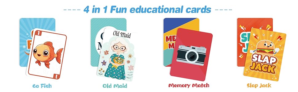 Etyishe Juegos de cartas para niños pequeños Go Fish Old