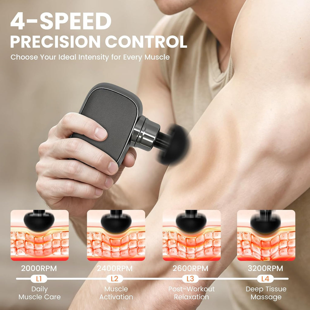 Packlyx Mini pistola de masaje de tejido profundo, 7 oz, 0.394 in de