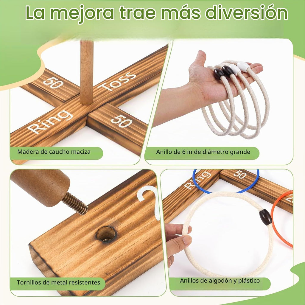 Peradix Juego de lanzamiento de anillos con 26 anillos y bolsa de