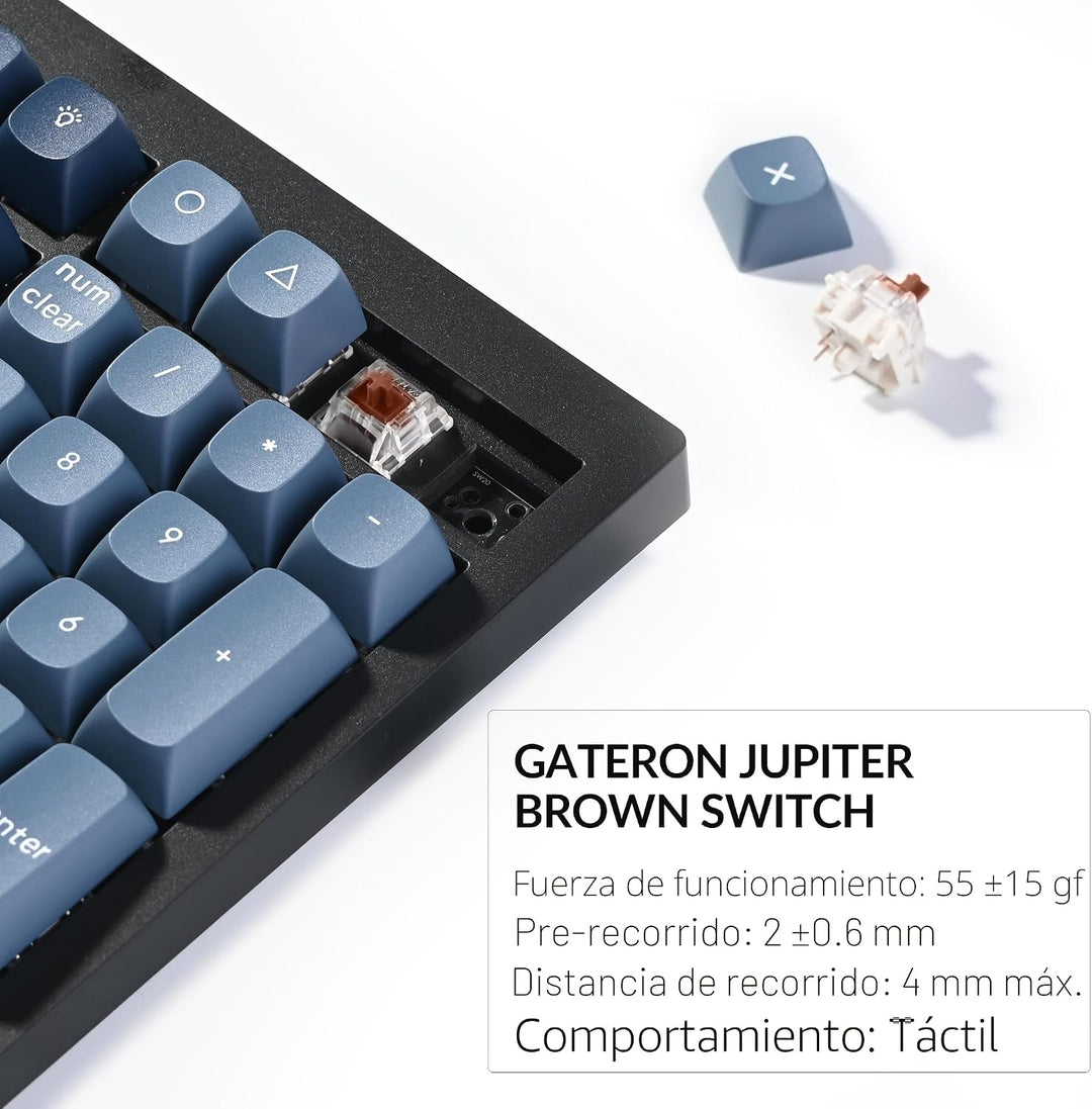 Keychron V6 Max Teclado Mecánico Inalámbrico Personalizable, 2.4 GH...