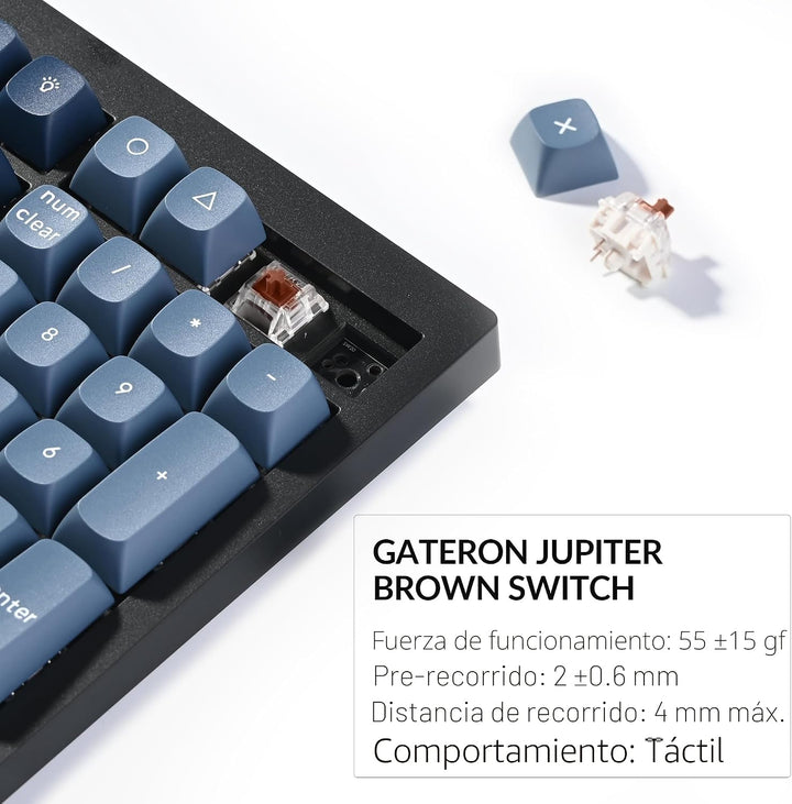 Keychron V6 Max Teclado Mecánico Inalámbrico Personalizable, 2.4 GH...