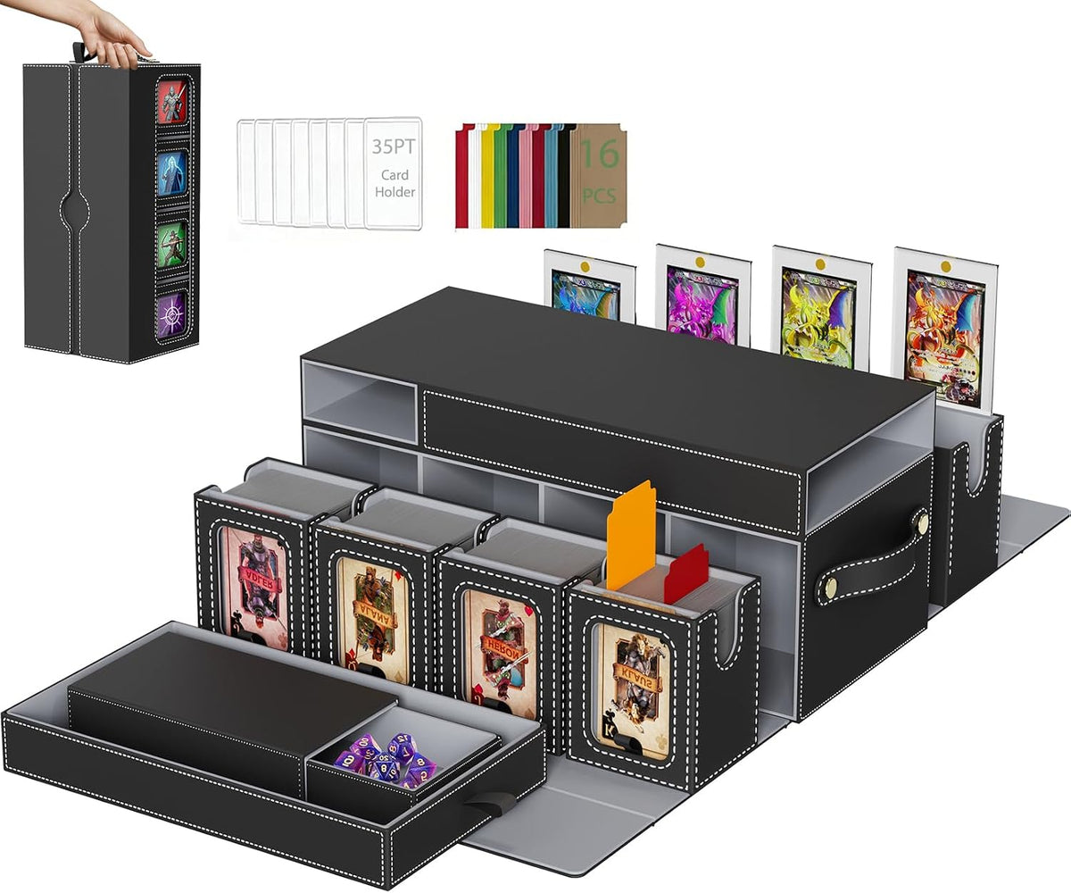 MTG Commander - Caja de cubierta con asa, 8 bandejas modulares extraíbles y