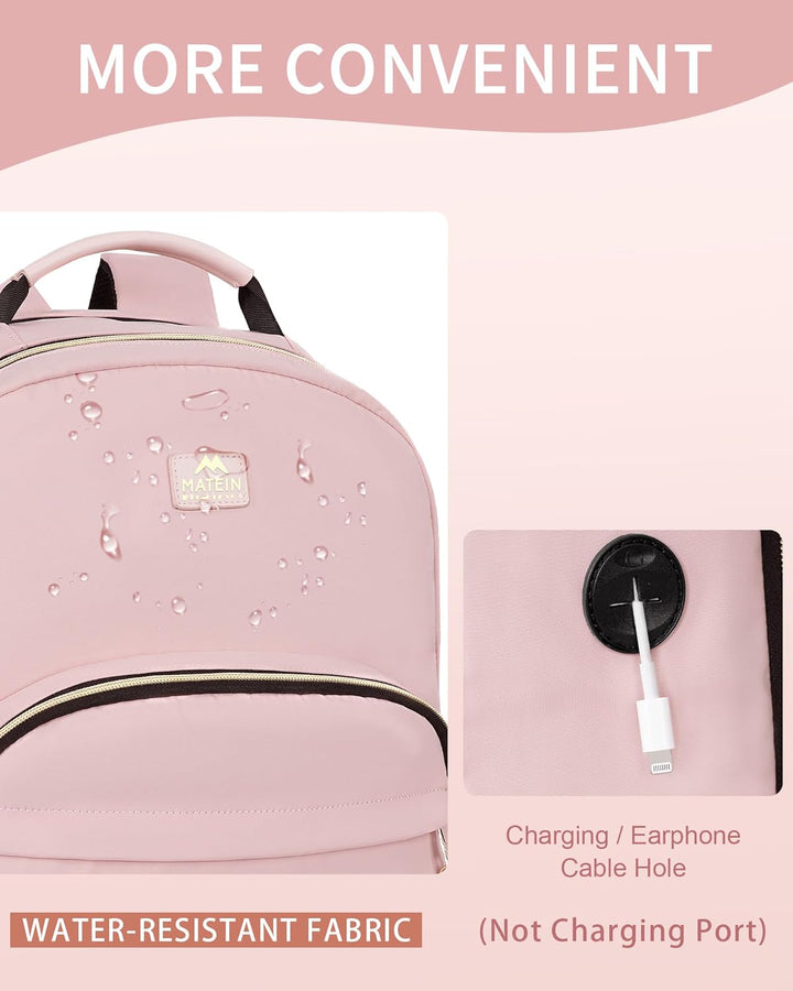 MATEIN Mochila rosa para laptop, 17 pulgadas, aprobada por la TSA,...