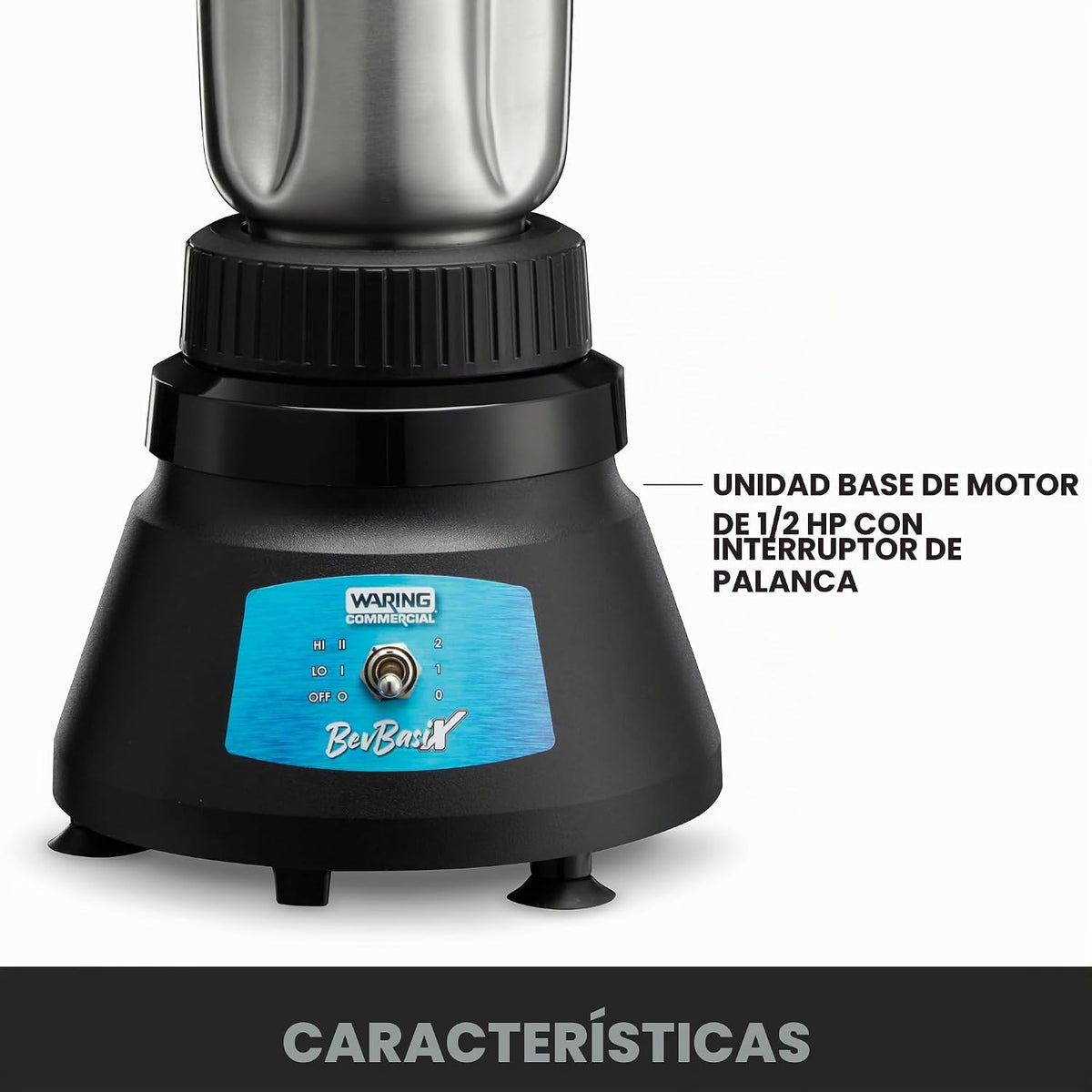 Waring BevBasix Batidora de barra con tarro de acero inoxidable de 32 onzas