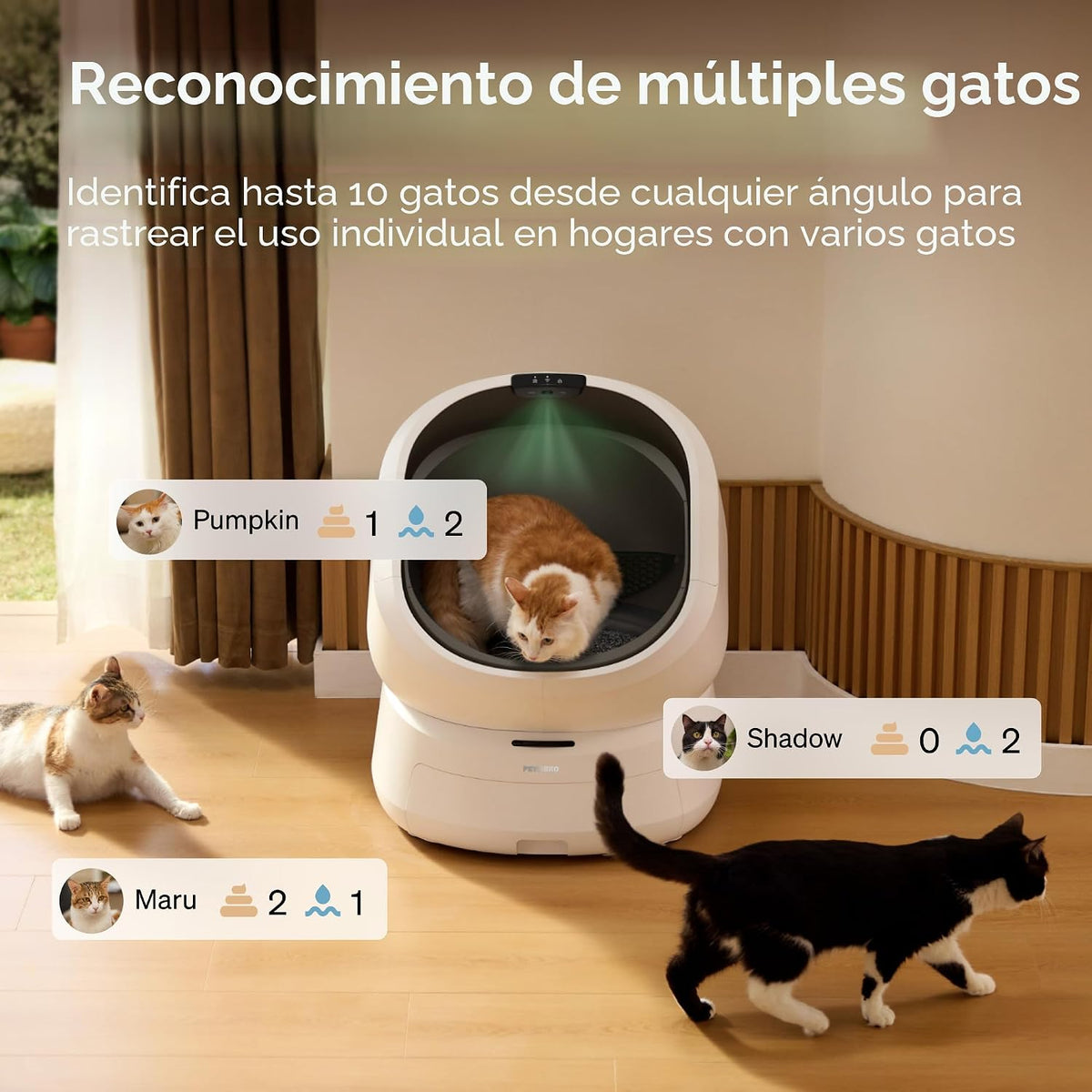 PETLIBRO Automatic Litter Box con AI-Camera Waste Analysis, Auto Odor-Control Self Cleaning Litter Box, Large Open-Top Luma Smart Litterbox con Multi-Cats Recognition, Usage Tracking, Safety Sensors