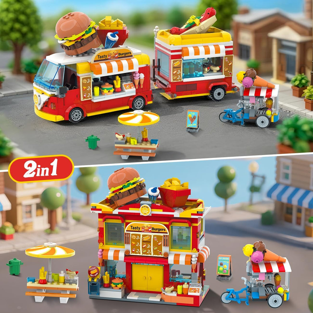 HOGOKIDS City Burger Truck House - Juguete de construcción