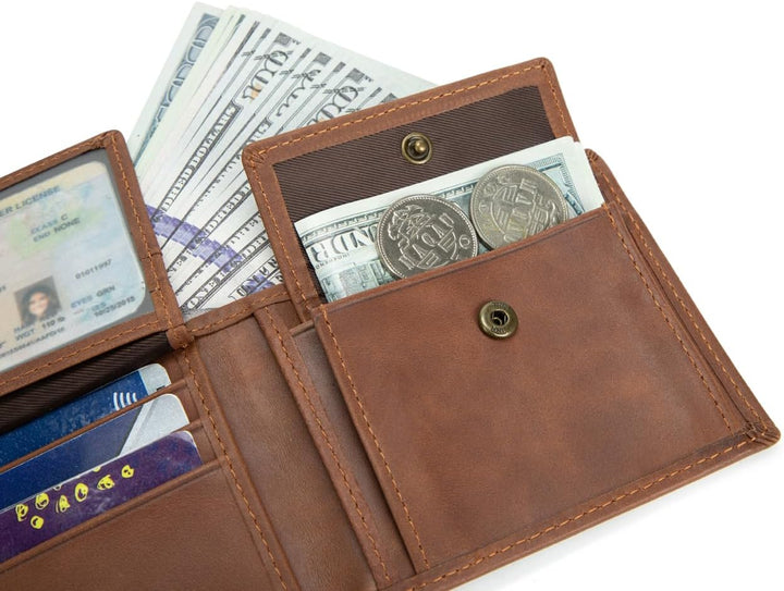 ITSCOSY Billetera para hombre con bloqueo RFID, suave, de piel auté...