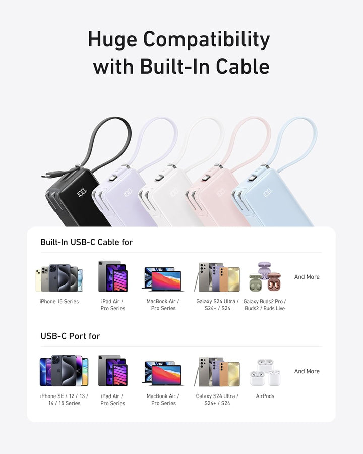 Anker - Cargador portátil nano 3 en 1 para iPhone, 10 000 mAh, con...