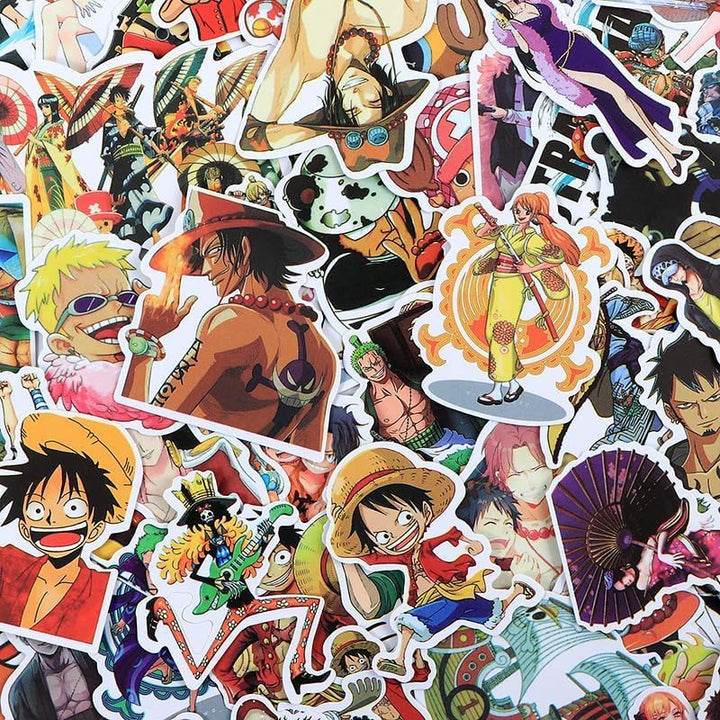 120 piezas de calcomanías de One Piece de dibujos animados