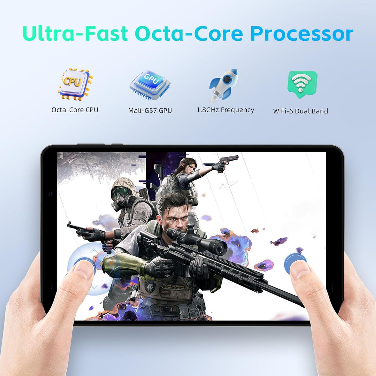 HAOVM 【2025 Android 15 Tablet M8 Tablet de 8 pulgadas, CPU de 8 núcleos, 12GB+64GB, Gris