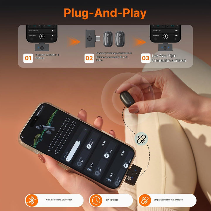 Saramonic Mini micrófono inalámbrico Air SE para iPhone 17\/16\/15...