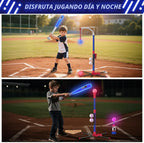 HYES Set de Béisbol 3 en 1 con LED para Niños 3-5 con 7 Iluminaciones