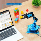 Brazo robótico para programación de codificación Arduino 6DOF Hiwonder-xArm1S Kits de brazo robótico educativo STEM, brazo robótico de metal completo de 6 ejes con controlador inalámbrico/PC/App