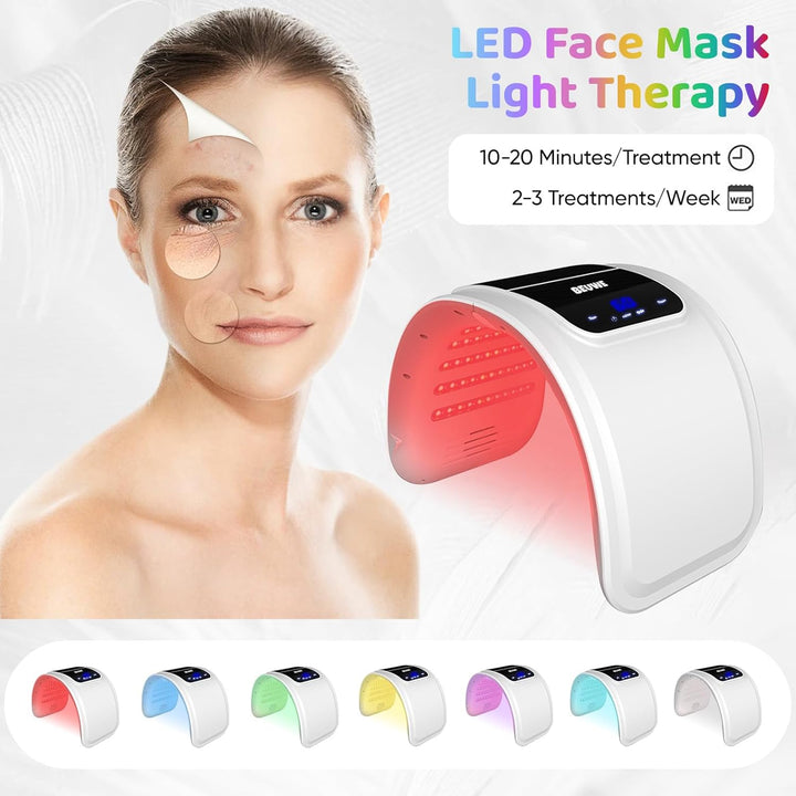 Terapia de luz roja para la cara, mascarilla facial LED para terapi...