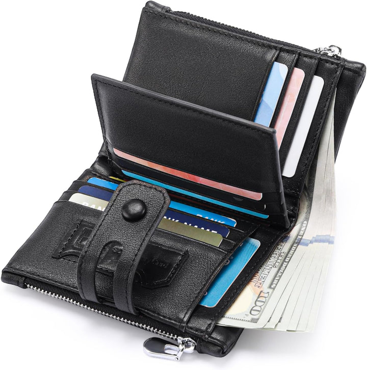 FALAN MULE Cartera para hombre con cremallera y bolsillo para moned...