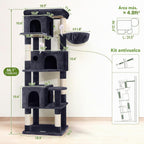 Globlazer Árbol de gato de esquina de 66 pulgadas, torre de escalada de varios niveles para gatitos, condominios para gatos, torre de rascado para gatos de interior para varios gatos con plataforma