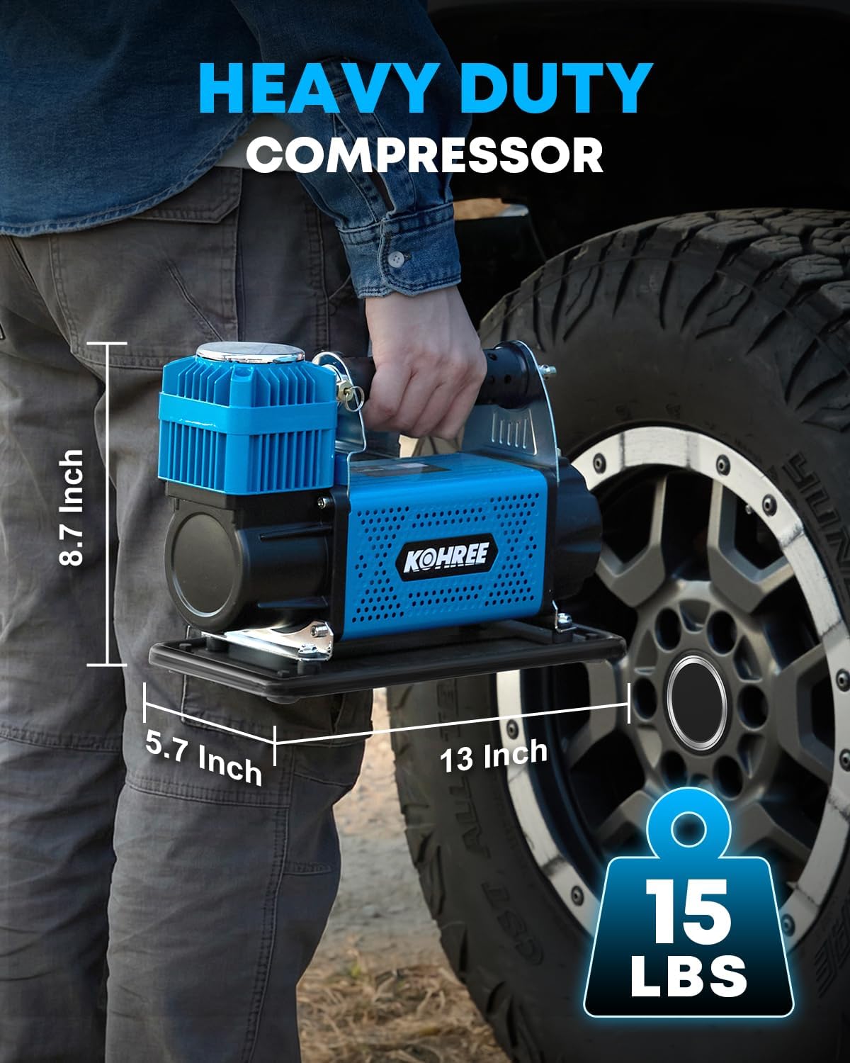 Kohree Compresor de Aire de 12V de Alta Resistencia, Compresor de A...