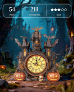 Rompecabezas 3D para adultos, kit de modelo de reloj de cabaña de Halloween
