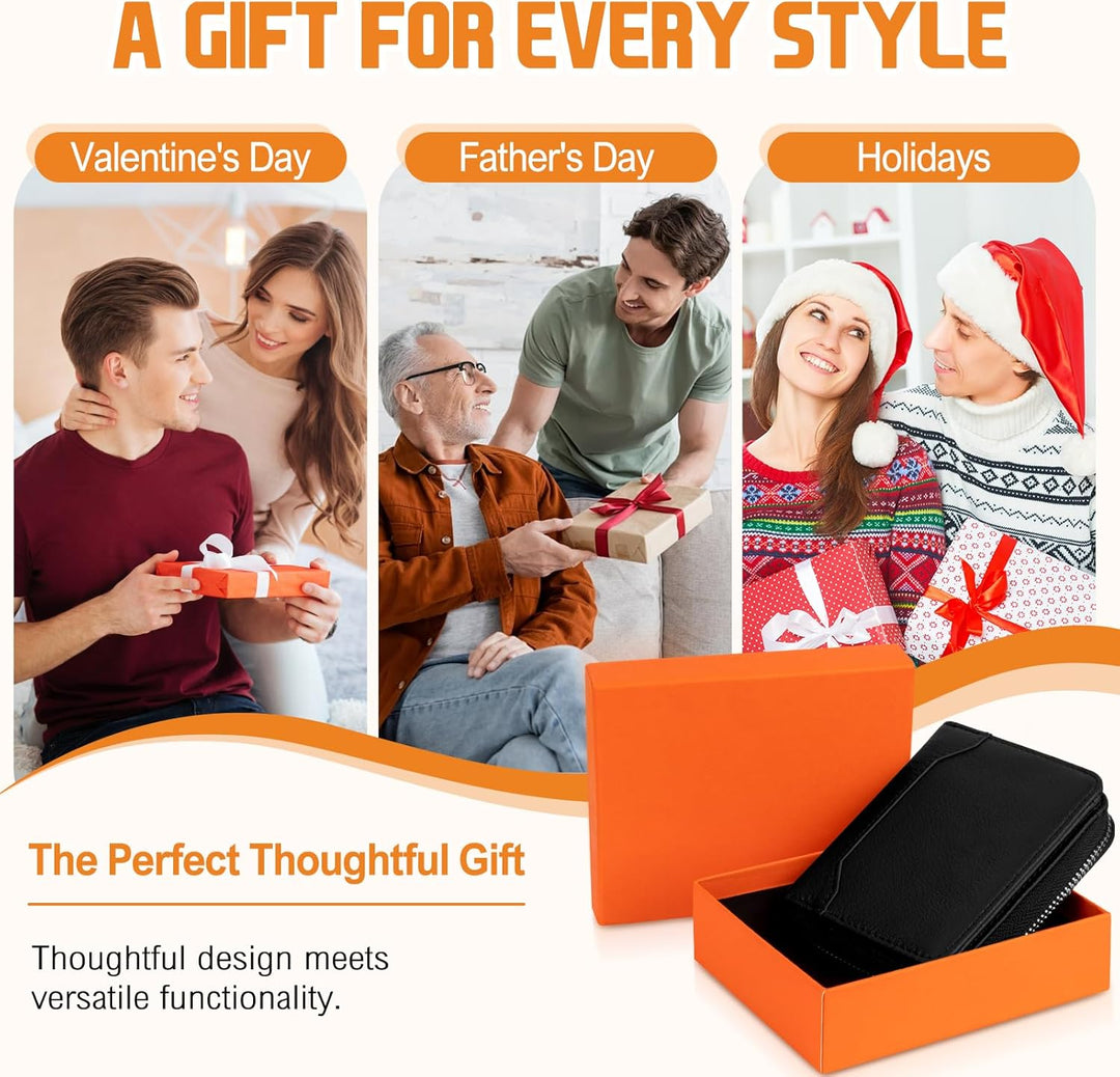 HUANLANG Billetera para hombre con bloqueo RFID, multitarjetero, bi...