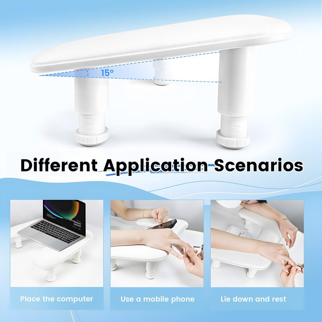 JODSONE Reposabrazos de manicura blanca en forma de U para uñas con...