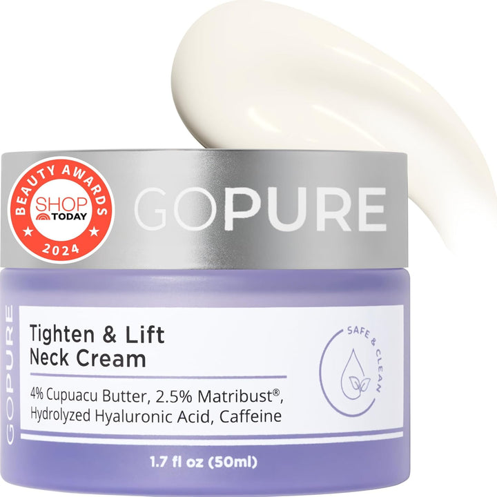 goPure Crema para apretar y levantar el cuello, clínicamente probada