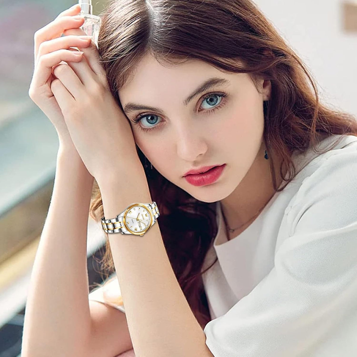 OLEVS Reloj de Lujo para Mujeres, Modo Pequeño de Muñeca, Acero Inoxidable, Reloj para Damas, Calendario