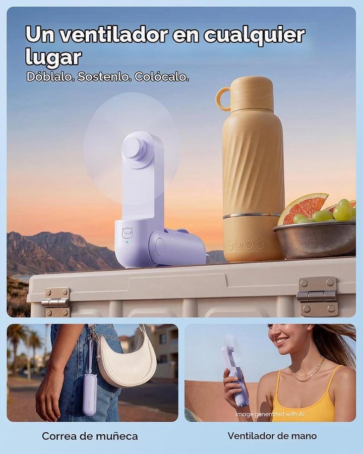 GAIATOP Ventilador de mano portátil, mini ventiladores de viaje ple...