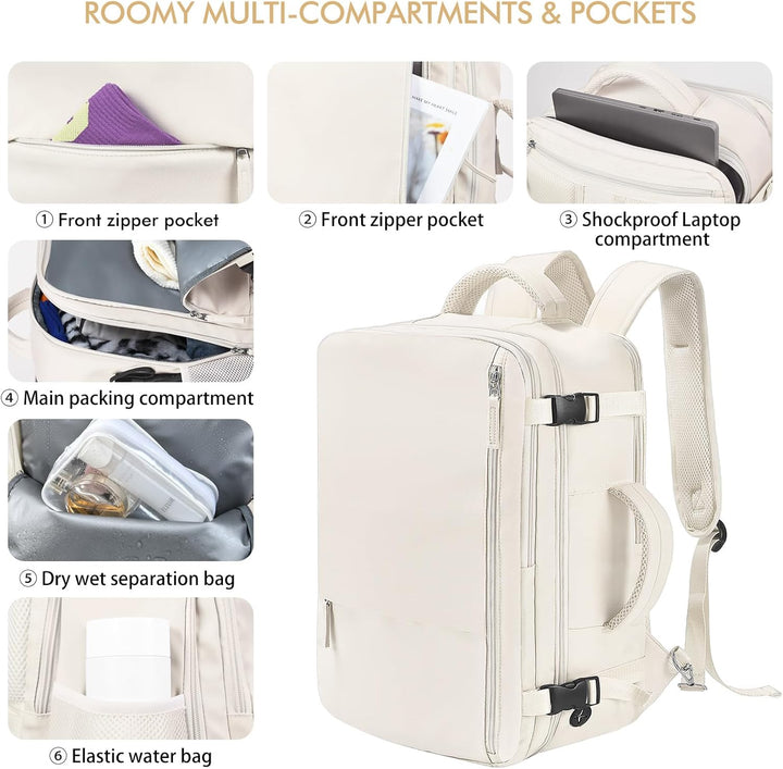 Mochila de viaje Beraliy aprobada por aerolíneas para hombres y muj...