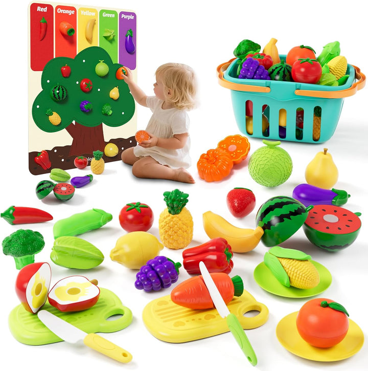 Mimiblooms - Juego de alimentos para clasificar colores con frutas...
