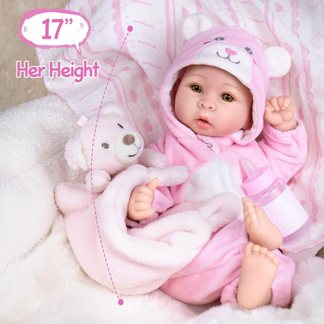 UOFTKIZ Baby Dolls Girl - Muñeca de bebé de la vida real de 17 pulg...