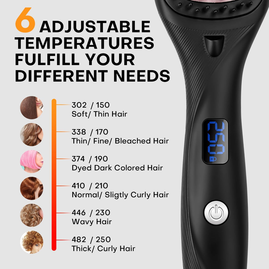 Cepillo alisador de pelo, alisador de pelo para mujer, peine de cer...