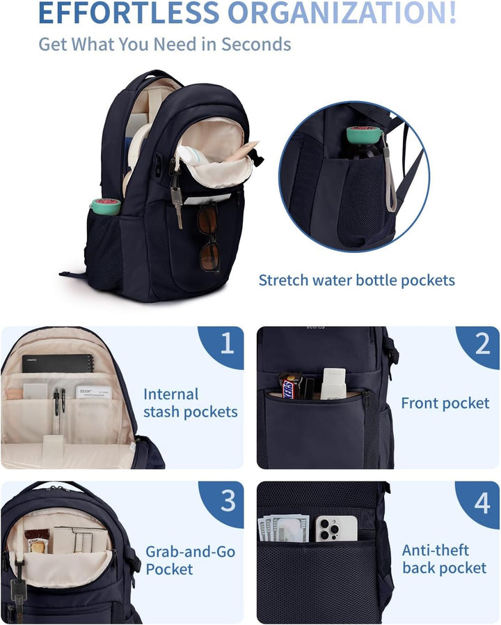 ECOHUB Mochila de viaje para mujer, se adapta a mochila para laptop...