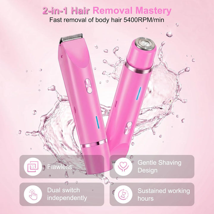 Debark Recortadora de bikini 2 en 1 para mujer, maquinilla de afeit...