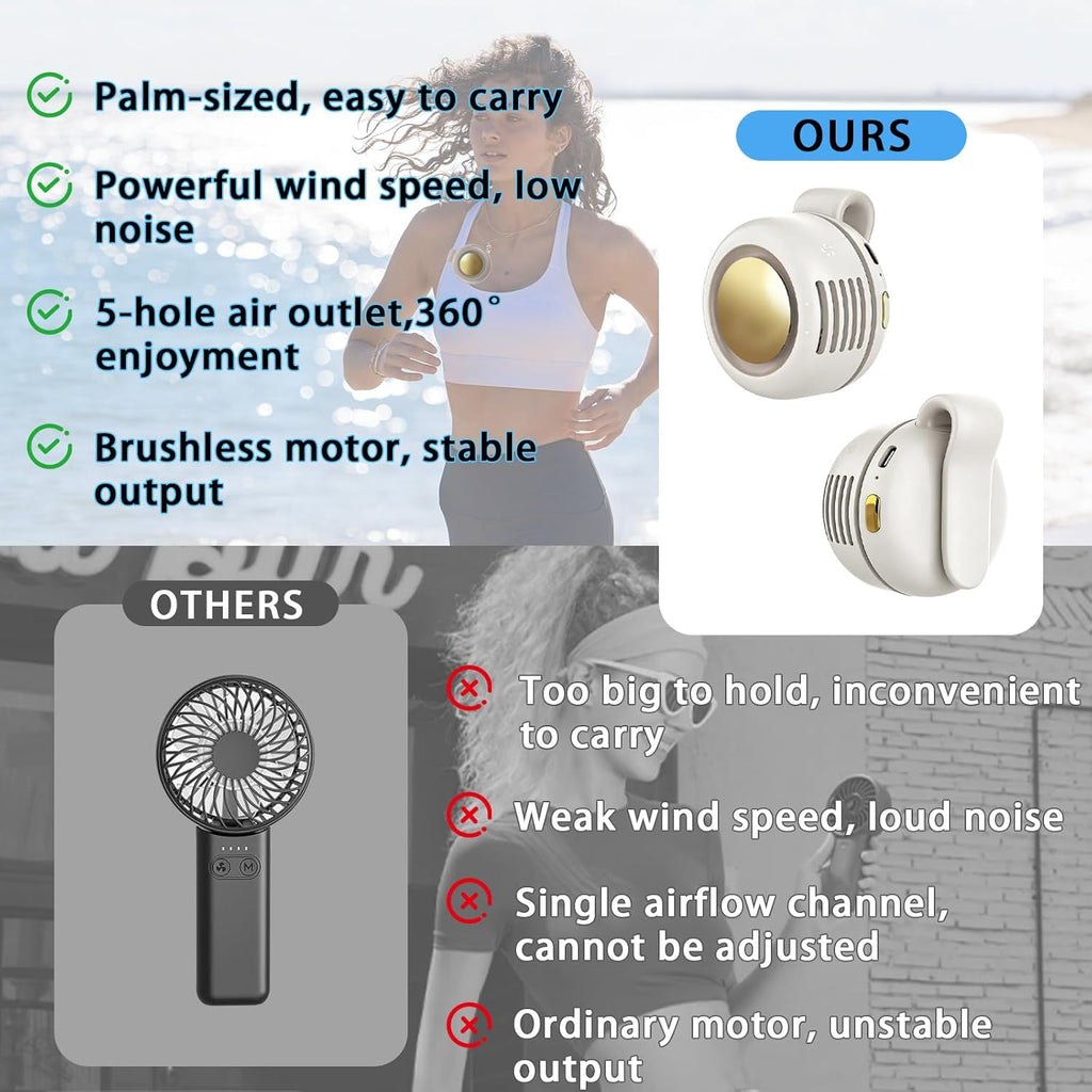 Ahuccf Ventilador portátil con clip, mini ventilador giratorio reca...