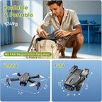 Dron con cámara 1080P para niños, adultos y principiantes, mini dron plegable, cuadricóptero RC con 2 baterías, despegue y aterrizaje con una tecla, giro de 360°, control de gestos, regalo de juguete